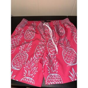 NWT Brooklyn Cloth Surf Ave Swim Trunks Medium Pineapple Hot Pink Board Shorts